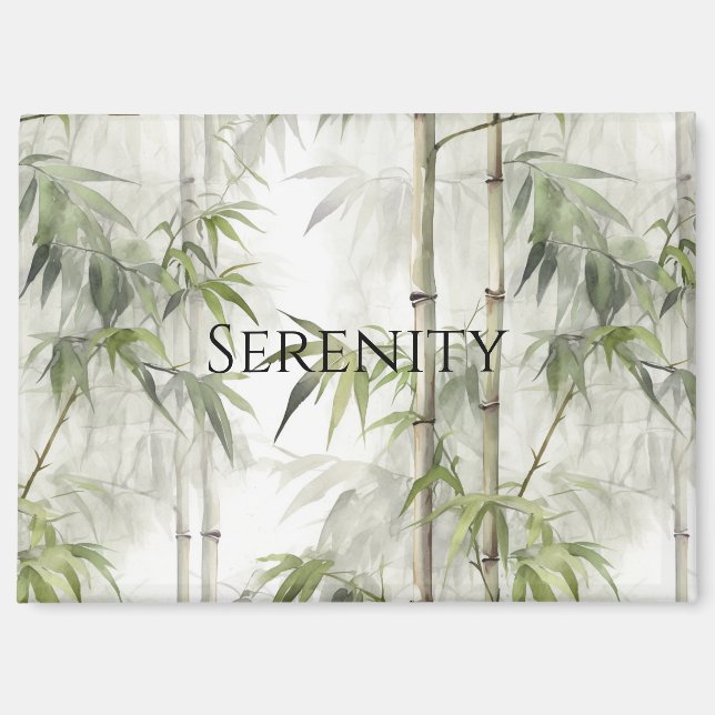 Green Bamboo Serenity Magnet (Front)