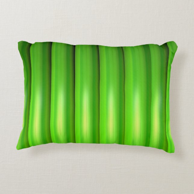 Green bamboo set decorative pillow (Back)