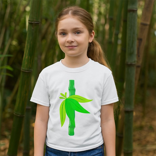 Green Bamboo Stalk with Tropical Leaves  T-Shirt (Creator Uploaded)