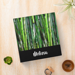 Green Bamboo Stalks Nature Photography 3 Ring Binder