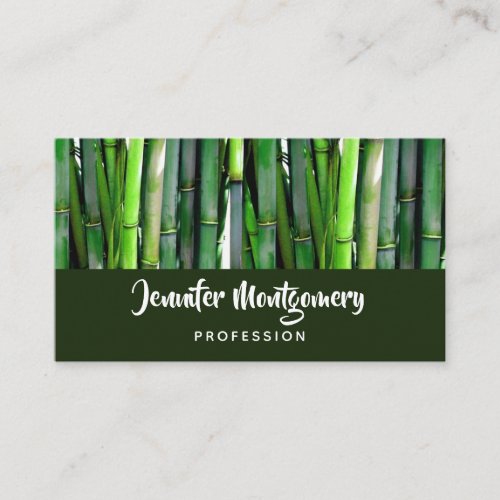 Green Bamboo Stalks Nature Photography Business Card