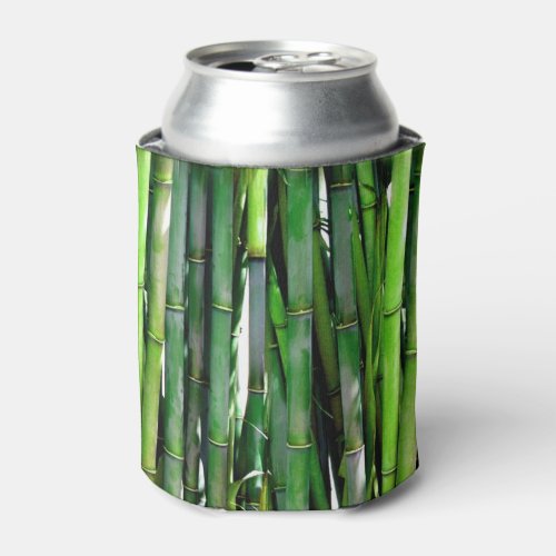 Green Bamboo Stalks Nature Photography Can Cooler