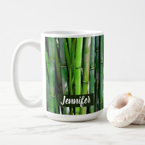 Green Bamboo Stalks Nature Photography Coffee Mug