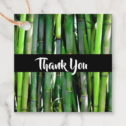 Green Bamboo Stalks Nature Photography Favor Tags