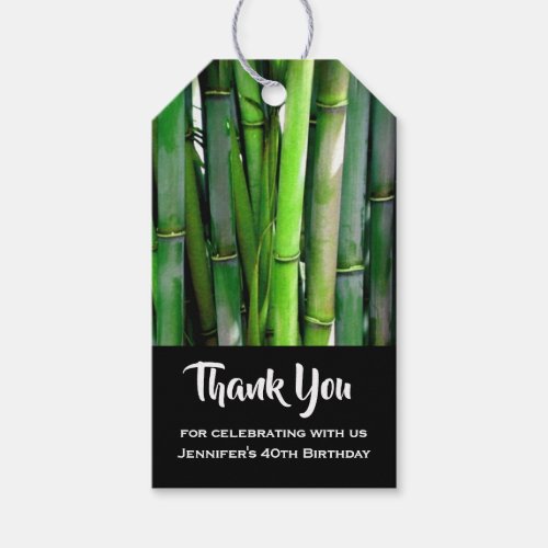 Green Bamboo Stalks Nature Photography Gift Tags
