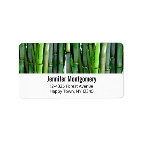 Green Bamboo Stalks Nature Photography Label