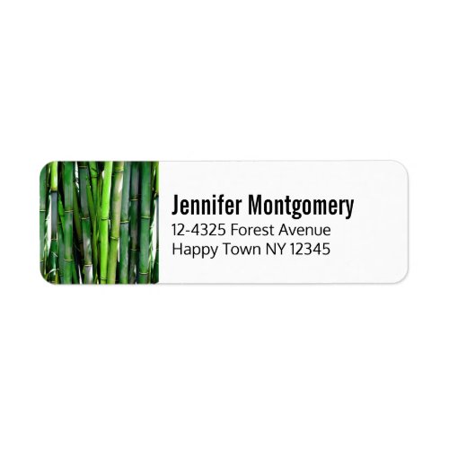 Green Bamboo Stalks Nature Photography Label