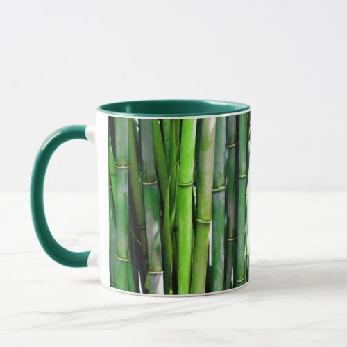 Green Bamboo Stalks Nature Photography Mug