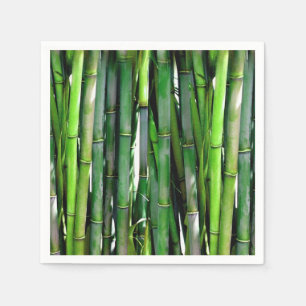 Green Bamboo Stalks Nature Photography Napkins