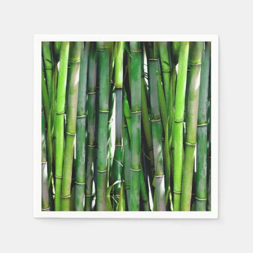 Green Bamboo Stalks Nature Photography Napkins