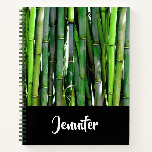 Green Bamboo Stalks Nature Photography Notebook