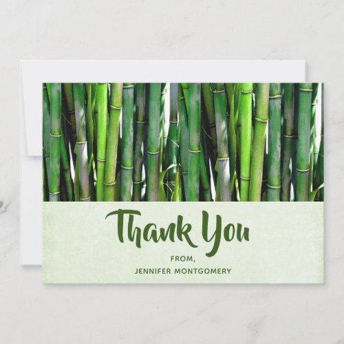 Green Bamboo Stalks Nature Photography Thank You Card