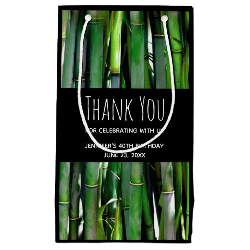 Green Bamboo Stalks Nature Photography Thank You Small Gift Bag