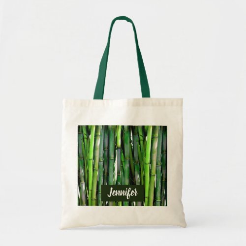 Green Bamboo Stalks Nature Photography Tote Bag