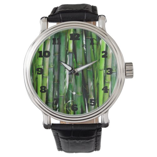 Green Bamboo Stalks Nature Photography Watch