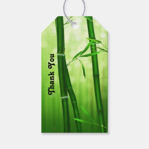 Green Bamboo Thank You Gift Tags