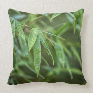 Green Bamboo Throw Pillow