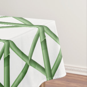 Green Bamboo Trellis Elegant Preppy Entertaining  Tablecloth
