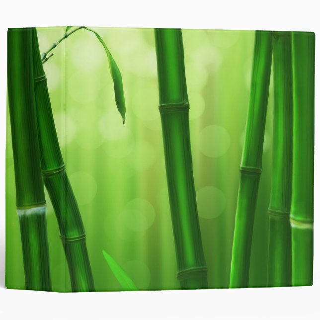 Green Bamboo With Pale Bokeh Lights In The Back 3 Ring Binder (Front/Spine)