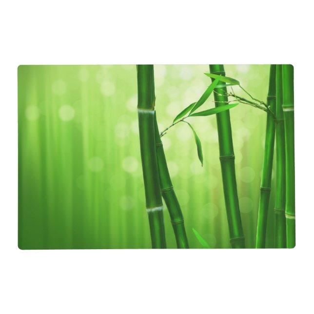 Green Bamboo With Pale Bokeh Lights In The Back Placemat (Front)