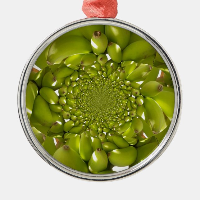 Green Banana Kaleidoscope Art Print/Graphic Metal Ornament (Front)