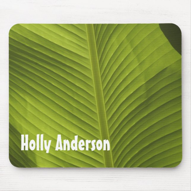 Green Banana Leaf Photo 9 in Light, Personalized Mouse Pad (Front)