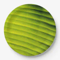 Green Banana leaf texture background Paper Plates Zazzle