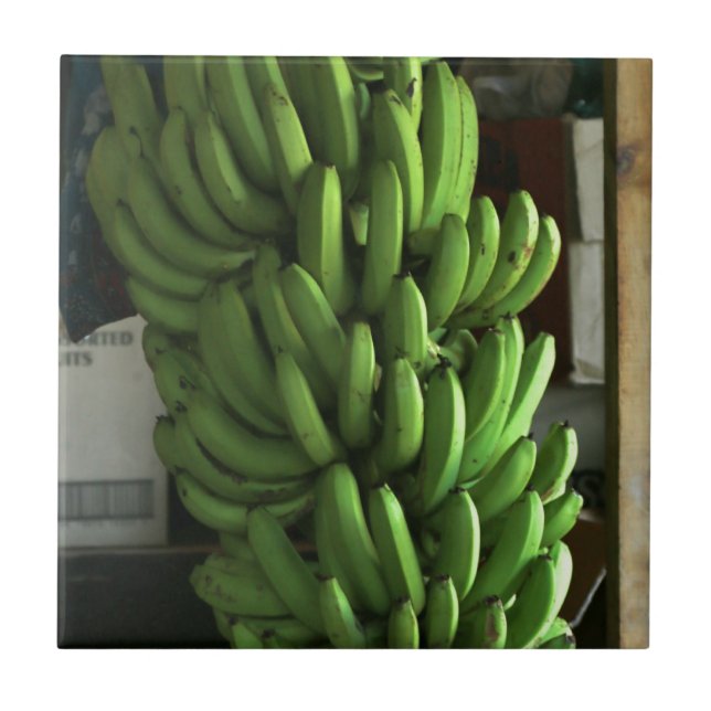 Green Bananas Ceramic Tile (Front)