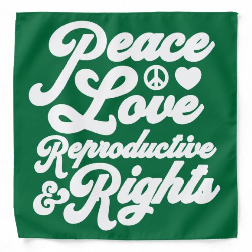 Green Bandana for Abortion Rights Peace Love