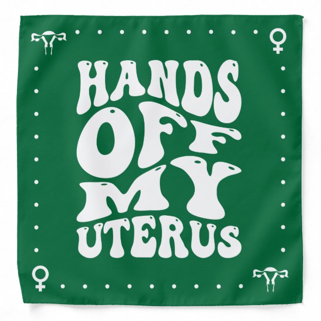 Green Bandana for Abortion Rights Roe Uterus  (Front)