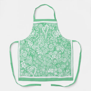 Green Bandana Print Apron