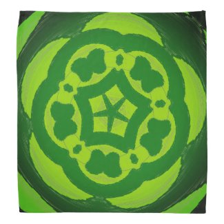 Green Bandana with Star Kaleidoscope Design