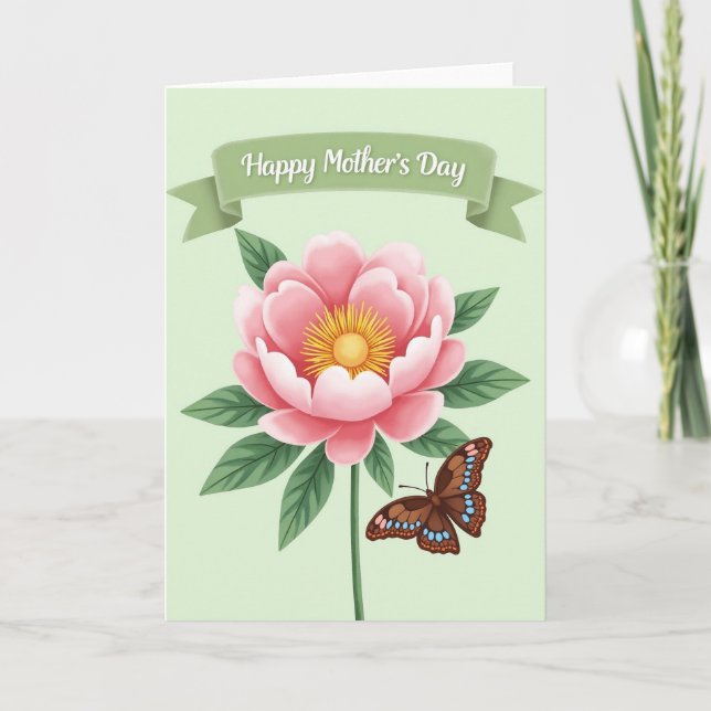 Green Banner Mothers Day Card (Front)