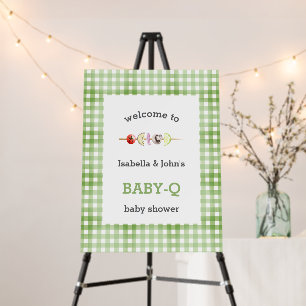 Green Barbecue Baby Shower Welcome Sign