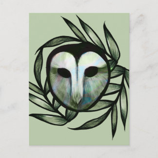 Green Barn Owl                                     Postcard