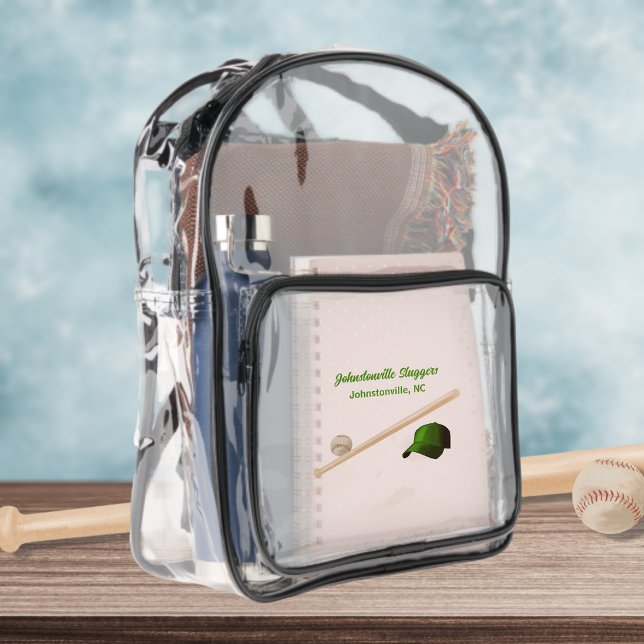 Green Baseball Cap Clear Backpack (Creator Uploaded)