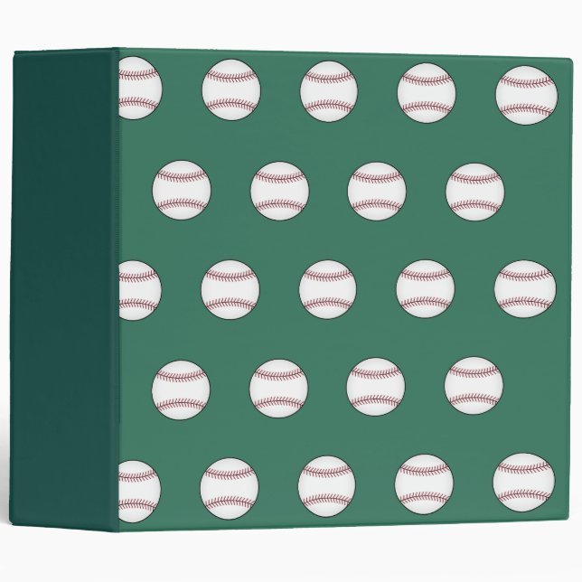 Green Baseball Card Organizer Binder Gift (Front/Spine)