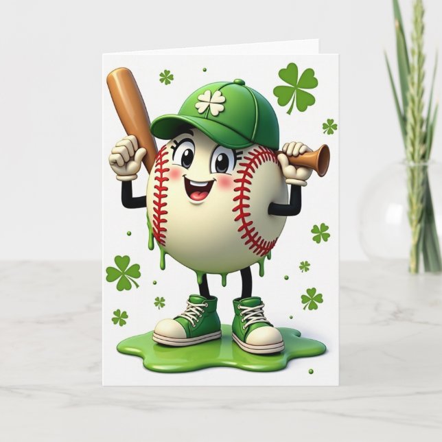 Green Baseball Fun Card (Front)