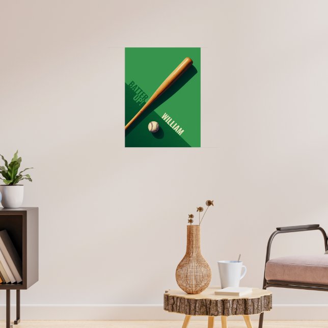 Green Baseball Poster (Living Room 3)