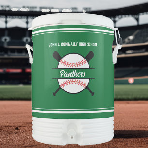 Green Baseball Team Customizable Beverage Cooler