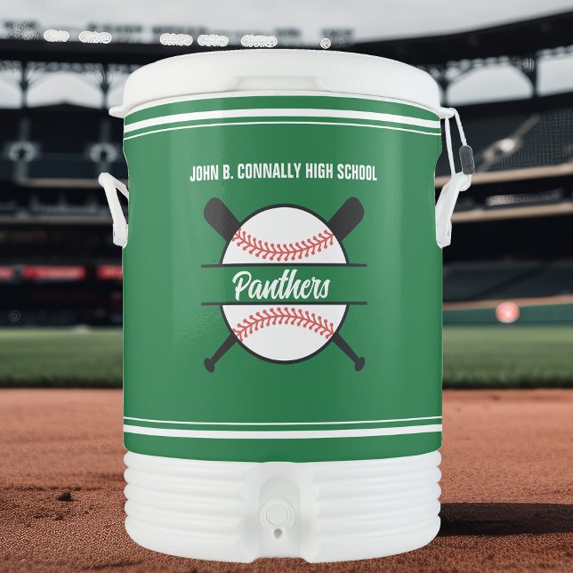 Green Baseball Team Customizable Beverage Cooler (Creator Uploaded)