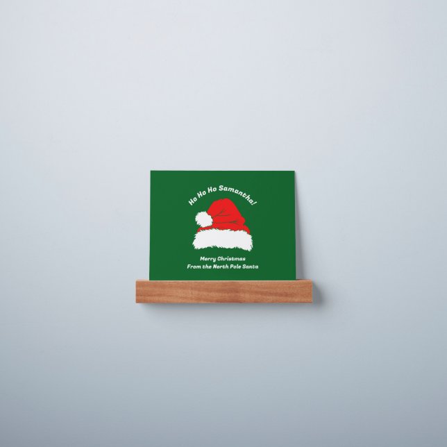 Green Basic Santa Merry Christmas Picture Ledge (Wall)