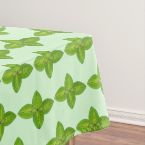 Green Basil Leaf Leaves Herb Garden Cooking Tablecloth