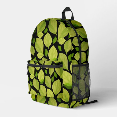 Green Basil Leaves Hand drawn Pattern  Printed Backpack