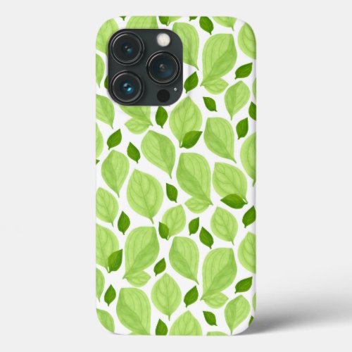 Green Basil Leaves Herb Plant Pattern  iPhone 13 Pro Case