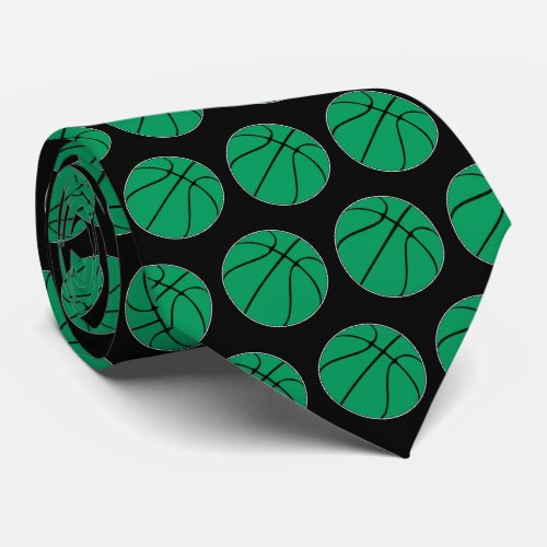 Green Basketball Coach or Player Team Banquet Neck Tie