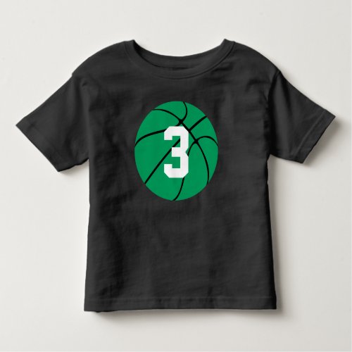 Green Basketball Kid Custom Jersey Number Toddler Toddler T_shirt