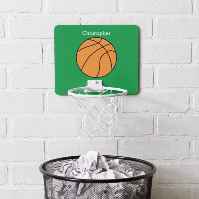 Green Basketball Mini Basketball Hoop (In Situ)
