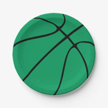 Green Basketball Paper Plates by SoccerMomsDepot at Zazzle