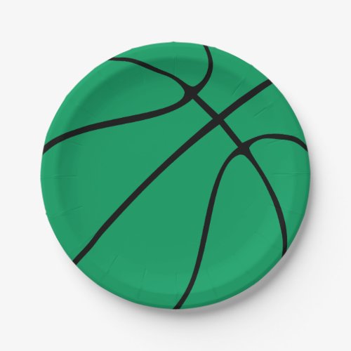 Green Basketball Paper Plates